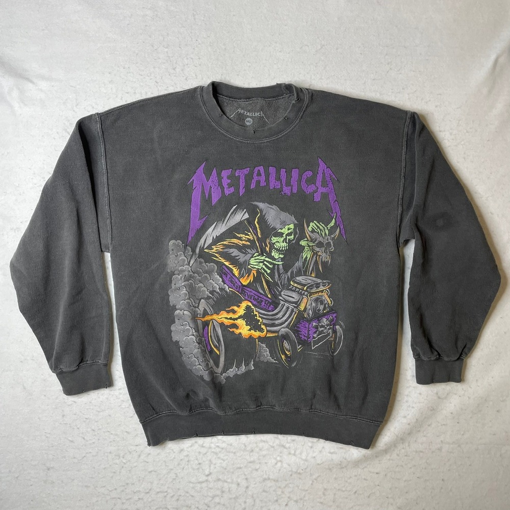Metallica Graphic Sweatshirt Grim‎ Reaper Hot Rod Black Size M